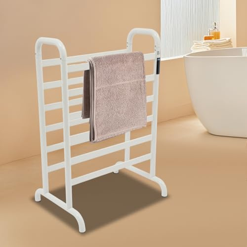GIDRLL Handtuchheizkörper Elektrischer 180W Aluminium Handtuchwärmer, freistehend Badheizkörper mit 1-24h Timer & LED-Display, 45-60°C, Doppelstöckig Handtuchtrockner für Bad
