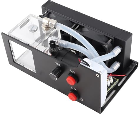 BAFOVY Graphics Card Water Cooling Radiator, Aluminum Alloy Double Fan Cooler with Control Button, Efficient 600L/H Pump for Gaming and Computer Setup