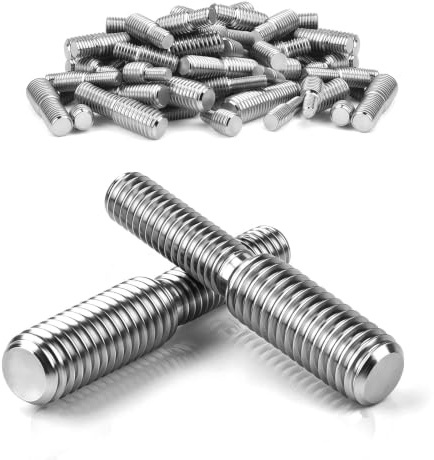 mawmuaw Doppel Ende Gewindebolzen M6x20 mm zu M8x20 mm Gewindeadapter | 304 Edelstahl, 6 Stk Doppelend Gewindestifte Schraube, Reduzierschraube, Gesamtlänge 40 mm, für Möbelbeschläge, Gerätewartung