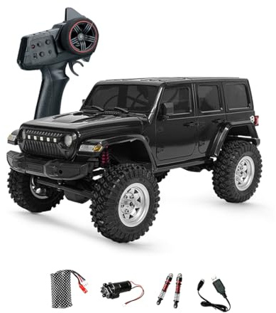 Meiurlex Scale 1:18 4WD RC Crawler, camion radiocomandato fuoristrada completamente proporzionale con luce LED, ESC impermeabile, motore ad alta coppia, veicolo Drift RC All Terrain per adulti
