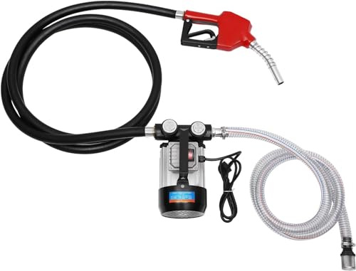 Dieselpumpe 230V 550W 60L/Min Elektrische Kraftstoffpumpe mit Automatischer Zapfpistole und 4M Auslassschlauch Selbstansaugend Pumpe Komplettes Set für Baumaschinen Tankbefüllung Gewerbe Werkstatt