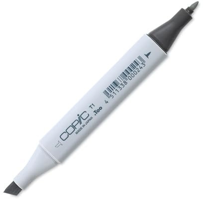 COPIC Classic Marker Typ T - 1, toner gray No. 1, professioneller Layoutmarker, mit einer breiten und einer feinen Spitze