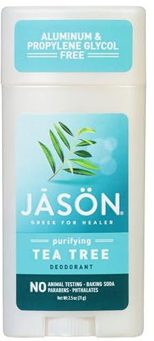 JASON Purifying Tea Tree Deodorant Stick, 2.5 Ounce Tubes (Pack of 3)