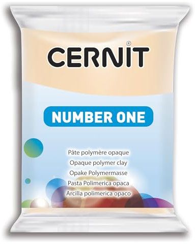 CERNIT CE0900056425C - Un Pain de Pâte Polymère Number one - Pâte à Modeler à Cuire - Couleur rose beige - Bloc de 56 g