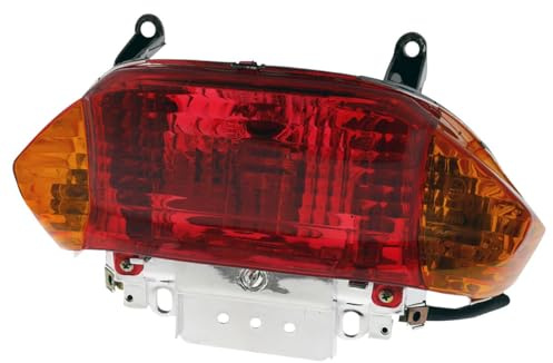2EXTREME Rücklicht, orange Blinker, kompatibel mit QINGQI QM50QT-6, REX RS | Komplett mit Leuchtmittel, Anschlusskabel und Fassungen, 12V, rot, Fahrzeugtyp Roller; kompatibel mit BT49QT-9, YY50QT, RS450