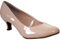 Ladies Womens Wide Fit Memory Foam Comfort Plus Patent Formal Slip On Kitten Heel Party Office Work Court Shoes - Sizes UK 3-8 (UK 5, Nude)