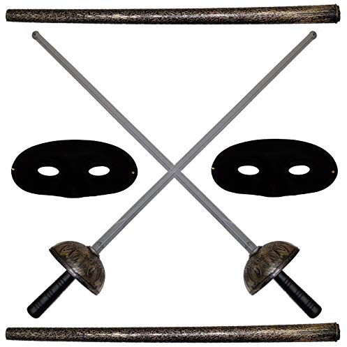 2 x Florett 60cm Waffe für Kostüm Pirat Zorro Kostümaccessoire 2 Florette