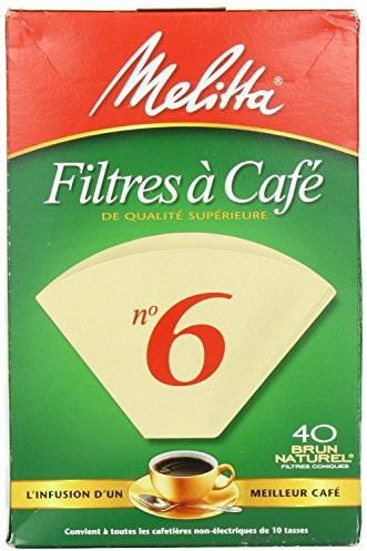 Melitta 626 412 40 feuilles naturelles n - 6 Filtres - caf- coniques Brown