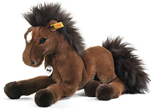 Steiff Kuscheltier Hanno Schlenker-Hannoveraner, Süßes Stofftier mit Kunststoffaugen, Kinder, Jungen & Mädchen, Plüschtier 35 cm, Braun, 070716