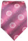 TigerTie Schöne gestreifte Seidenkrawatte in pink/rosa mit Planetenmotiven