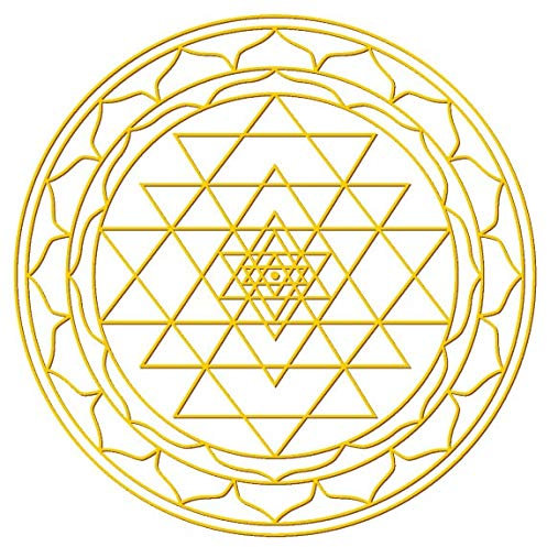 Aufkleber Set 4x3cm/1x7,5cm gold-transparentSri Yantra