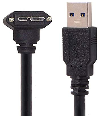 chenyang USB 3.0 a USB 3.0 Micro-B cavo dati con supporto a vite per macchina fotografica industriale 90 gradi giù angolato 1.2M