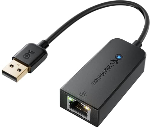 Cable Matters Paquete de 2 Adaptador USB Ethernet 100 Mbps (Adaptador Ethernet a USB 2.0, Adaptador Red USB 2, RJ45 USB) Adaptadores de Red USB de 10/100 Mbps en Negro