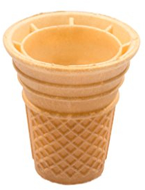 Vaso de barquillo Helado suave 70x64mm con borde doble 320 piezas