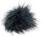 Unbekannt Fell Pompon mit Druckknopf Seablue