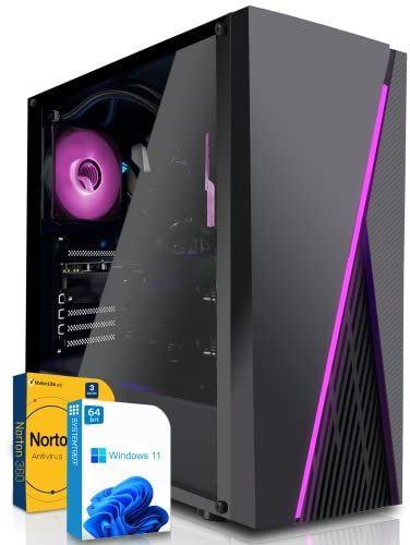 SYSTEMTREFF Basic Gaming PC AMD Ryzen 5 5500GT 6x4.4GHz | AMD RX Vega 7 4K HDMI DX12 | 256GB SSD | 8GB DDR4 RAM | WLAN Desktop Computer Rechner für Gamer, Zocker