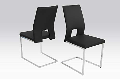 Reality Import Jim Schwingstuhl 2er-Set, Lederimitat, Schwarz, 53 x 42 x 95 cm