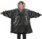 Snug Rug Eskimo Decke mit Ärmel Pullover Decken-Kapuzenpullover Übergroße Sweatshirt Hoodie Kuscheldecke mit Ärmeln Kapuze hochwertiges Sherpa-Fleece für Herren und Damen Einheitsgröße Grau