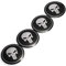 ROSETOR 4 Stück 3D Totenkopf Auto Lenkreifen Rad Mitte Auto Aufkleber Nabendeckel Emblem Abzeichen Abzeichen Symbol cool (5,6 cm)