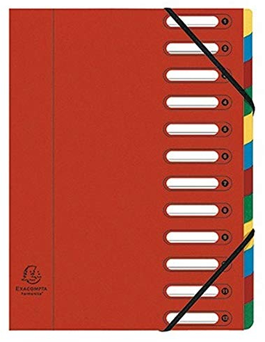 Exacompta Ordnungsmappe Harmonika 55125E DIN A4 12Fächer rot