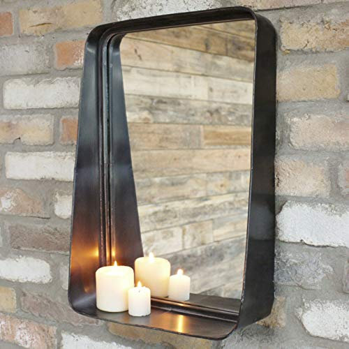 Darthome Ltd Large Industrial Black Metal Wall Mounted Bathroom Mirror Storage Display Shelf 50cm