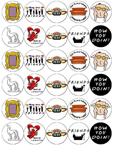 30 Friends TV Show Cupcake Toppers Edible Wafer Paper Fairy Cake Toppers Birthday Cakes