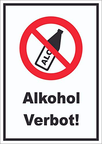 Alkohol verbot Aufkleber A4 (210x297mm)