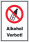 Alkohol verbot Aufkleber A4 (210x297mm)