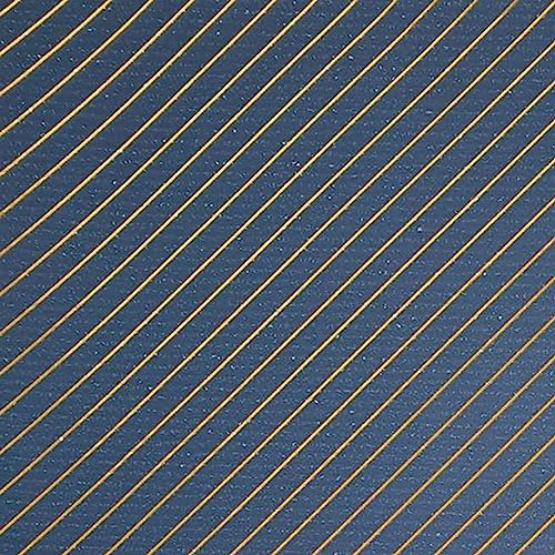 Geschenkpapier 70cm x 2m Rolle Streifen Muster Weihnachtspapier dunkelblau gold metallic glänzend