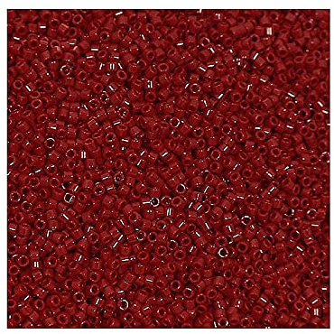 5 g Miyuki Delica Rocailles Seed Beads, 11/0 (1.6 mm) Opaque Dark Red (Miyuki Delica Rocailles Samenperlen Dunkelrot)