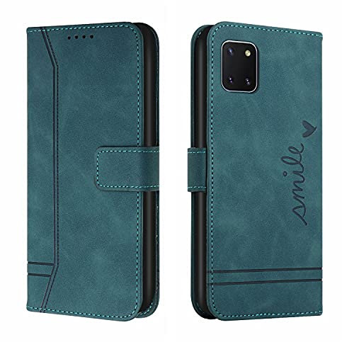 QIWEIQING Compatibili con Cover Samsung Galaxy Note 10 Lite,Flip Cover Custodia Protettiva in Pelle PU con Portafoglio,Funzione Supporto,Custodia per Galaxy Note 10 Lite Green HX