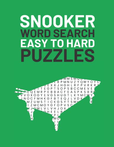 Snooker Word Search: Easy To Hard Word Find Puzzles About Snooker