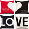 ZHAOMIMI 4er Set Dekorativ Kissenhülle Baumwolle Leinen Kissenbezug Dekokissen Sofakissen für Couch, Auto, Schlafzimmer 45x45 cm (Paar Liebe)
