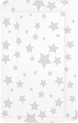 Babycurls Baby Changing Mat with Foam Raised Soft Edges for Babies from Birth Upwards Wipe Clean and Waterproof Nappy Change Pad 76 x 45cm (Stars)