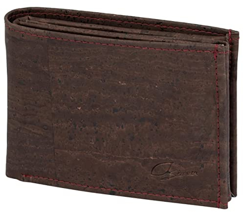 SIMARU Kork Geldbörse mit RFID-Schutz, Unisex Geldbeutel für 11+Karten, Scheine & Münzen, Mini Wallet Portemonnaie nachhaltig & robust