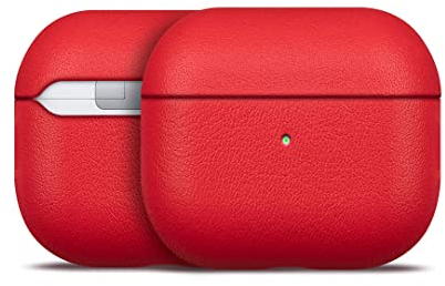 Haobobro [Nappa Series] AirPods 3 Hülle - Echtes Leder Hülle für AirPods 3. Generation - Handgefertigt AirPods Leather Case - AirPods Schutzhülle Lederhülle - AirPods Ledercase - Rot Ledertasche