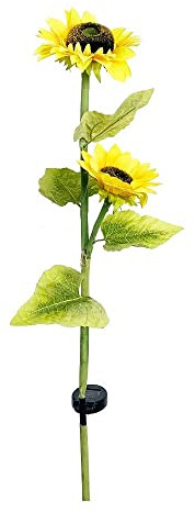 LED Solar Sonnenblume Gartenstecker 122 cm - Solar Gartenleuchte warmweiß - dekorative Sonnenblume für Garten, Balkon, Beet & Blumenkasten - wetterfeste Solar Deko Outdoor