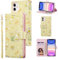 UEEBAI Wallet Case for iPhone 12/iPhone 12 Pro 6.1 inch, PU Leather Phone Case Kickstand RFID Blocking Flip Case Card Slots Wrist Strap Relief Engraved Pattern Magnetic Closure Folio Case-Yellow Daisy