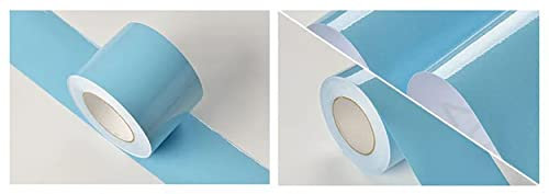 Bordure de papier peint Frise Murale Adhesive Bordure Papier Peint Frise Autocollante pour Cuisine, Salle de Bains, Plafond, Salon, Chambre Décoration Murale perle bleu clair 15cm X 500cm