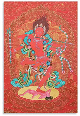 Ninainai The Red Tara Tibetan Thangka Poster Leinwand Kunst Poster und Wandkunstdruck Moderne Familiendekoration Poster 50 x 75 cm