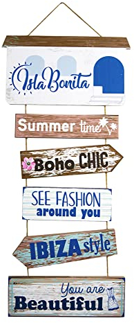 ORIGEN Wanddekoration aus MDF-Holz, zum Aufhängen, Ibiza, Isle Bonita, Sommerstil, Höhe 70 cm
