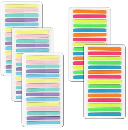 1500 Stk Haftstreifen zum Text Markieren Schmal Lang Transparente Haftnotizen Klebemarkierungen Pastell Textstreifen Seitenmarker Klebezettel Selbstklebend Haftmarker für Büro Schule (Farbig+Pastell)