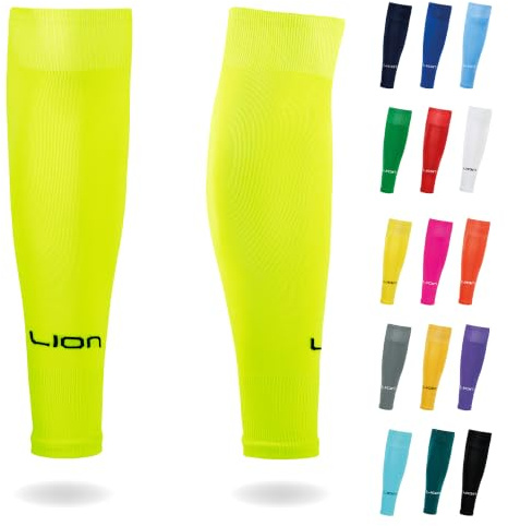 LION SPORTSWEAR Football Sock Sleeves To Accompany Grip Socks - Fits Over Calf/Shin Pads - Variety Of Colors To Match Your Team Kit