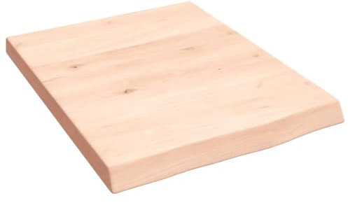 vidaXL Waschtischplatte, Multifunktional Arbeitsplatte mit Naturkante, Waschtischkonsole Tischplatte für Badezimmer, Holzplatte Platte Badmöbel, 40x50x(2-4) cm Massivholz Unbehandelt