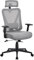 Yaheetech Poltrona/Sedia Ufficio Scrivania Ergonomica Lombare Schienale Reclinabile Bloccabile tra 90° e 130° a Rete Traspirante Braccioli Poggiatesta Regolabili a Ruote Girevole Grigia Chiara