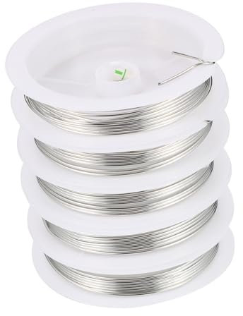 TOPPERFUN 5 Rolls Jewelry Shaped Copper Wire Wires Jewelry Making Wire Beading Wire Copper Jewelry Wire Aluminum Wire Stainless Steel Wire Colorful Jewelry Decorative Shaping Baby