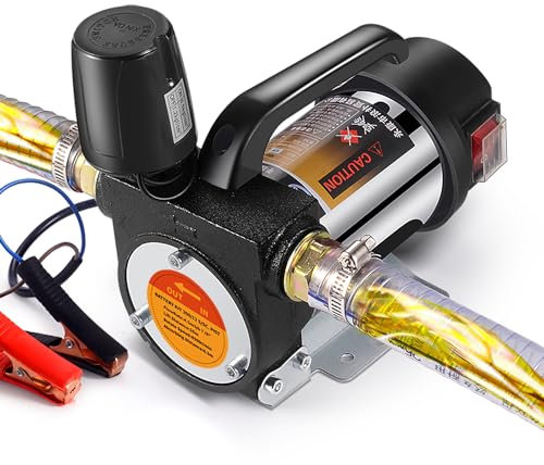Kit de Bomba de Transferencia de Combustible,12GPM Bomba de Transferencia Diesel Portátil Eléctrica Autocebante 12V 990W con Manguera de 6M para Diesel, Queroseno, Máquina, Bomba de Transformador
