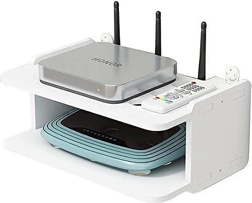 ❀❀❀Wifi-Router-Regal,Desktop-Deko-Box, Aufbewahrungsbox for kabellose Router – Aufbewahrungsbox for kabellose WLAN-Router, Router-Rack, Wand-Motorbox, Reibraum, Set-Top-Box, Rack, Drahtsortierbox (Far