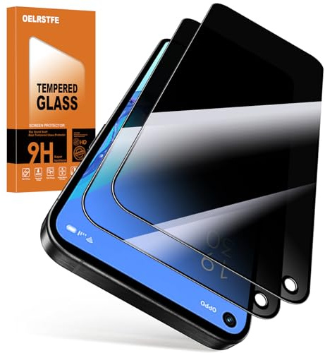 Oelrstfe Protector Pantalla de Privacidad para Oppo A53/Oppo A53S Cristal Templado Anti Espía Protectora Vidrio Película Dureza 9H Anti-arañazo Sin Burbujas Privacy Screen Protector,2 Piezas