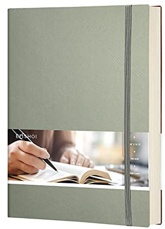 EMSHOI B5 Notizbuch Bullet Dotted Journal - 19 x 25 cm großer Leder-Notizblock mit Haftnotizen, 192 nummerierte Seiten, 100 g/m² Punktrasterpapier, Softcover, für Frauen und Männer, Zeichenarbeiten